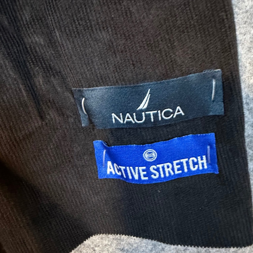 Nautica Bard Mens Black Corduroy Blazer Elbow Patches Active Stretch 38R NAF481 - Picture 3 of 13